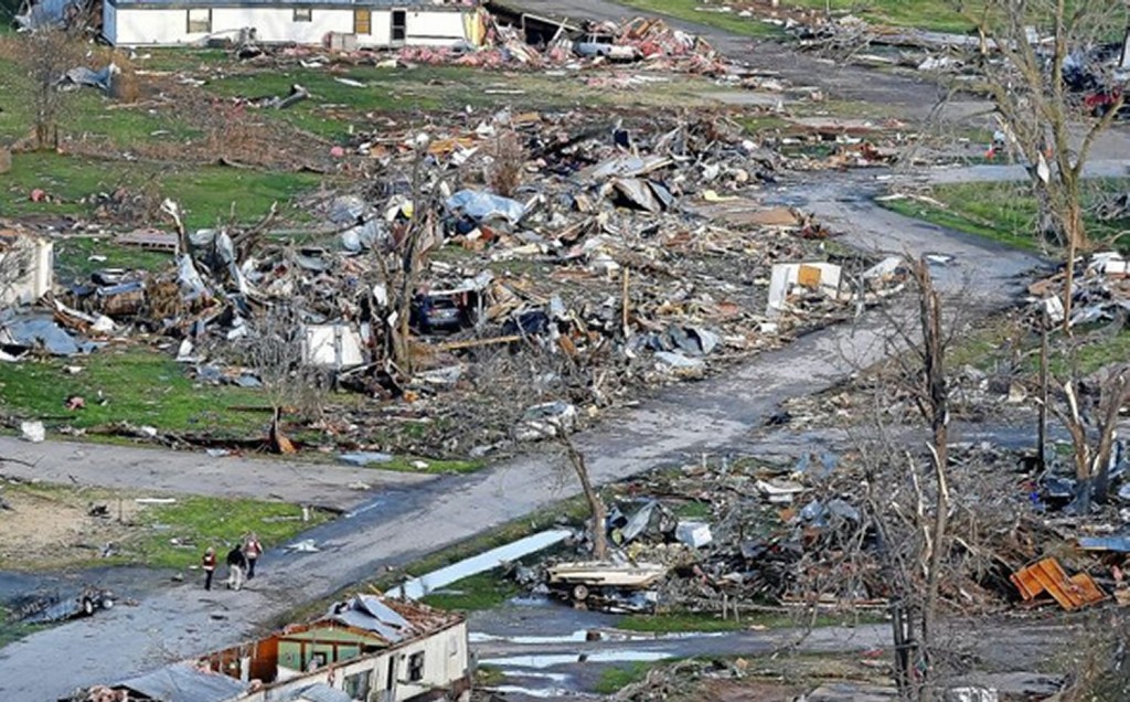 Aerial view of the damage to the trailer park in Sand Springs. (Source: Tulsa World)