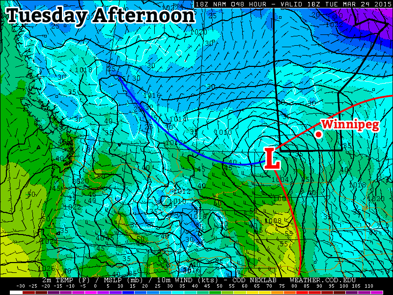 Significant snowfall will be possible by the middle of this week as a low pressure system moves into the region
