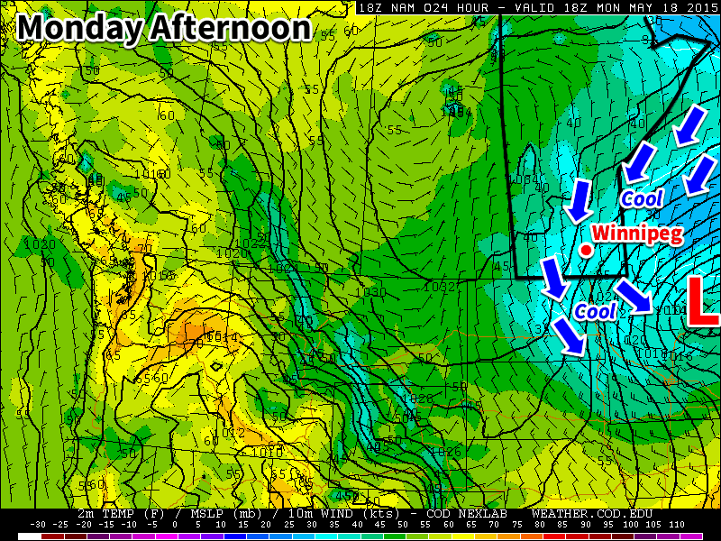 Cool weather will dominate southern Manitoba on Monday