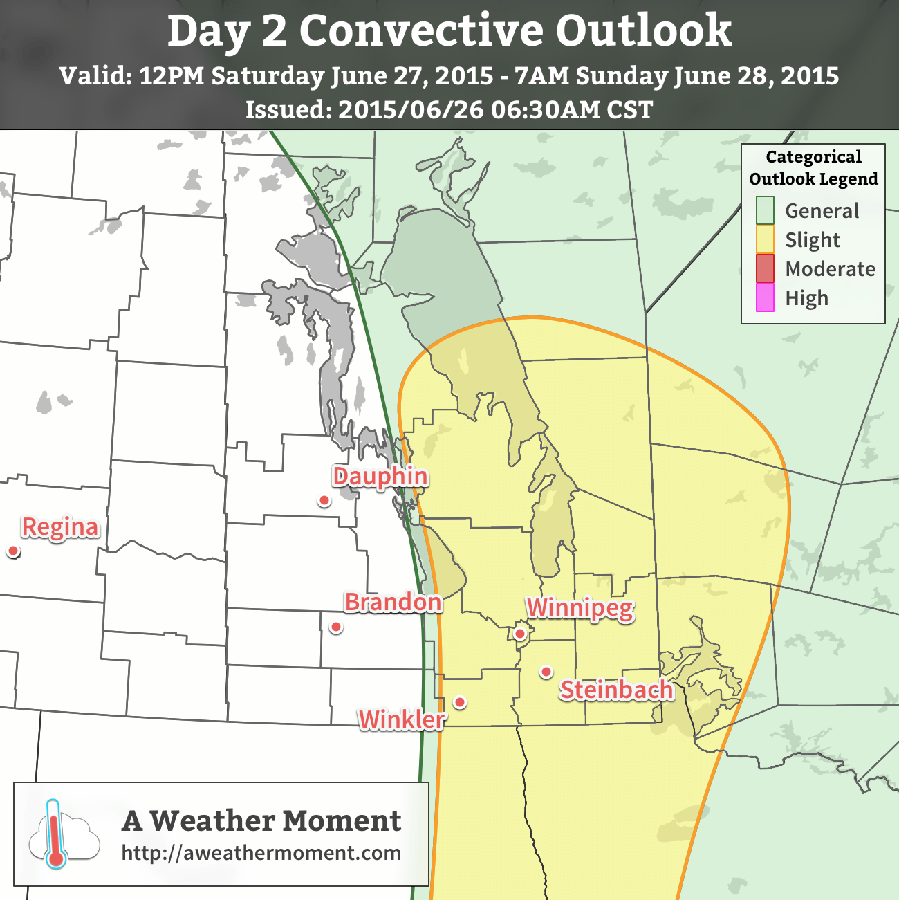 AWM Day 2 Convective Outlook valid Saturday June 27, 2015