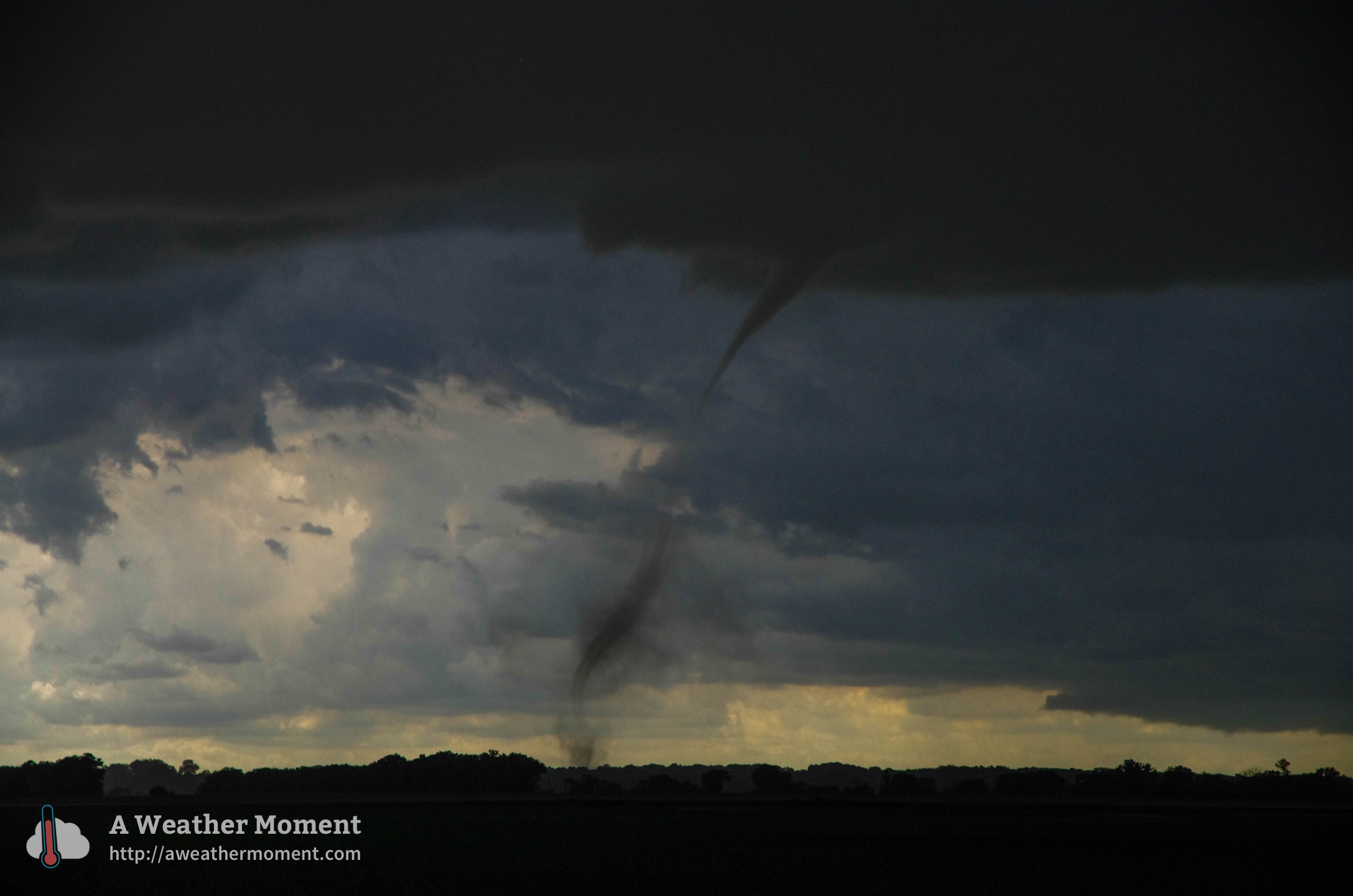 One of the rope tornadoes in ND observed near Pisek. (Source: Matt D)