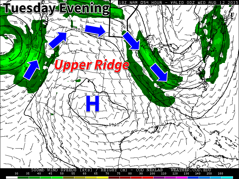 An upper ridge over western North America will bring warm weather to southern Manitoba this week
