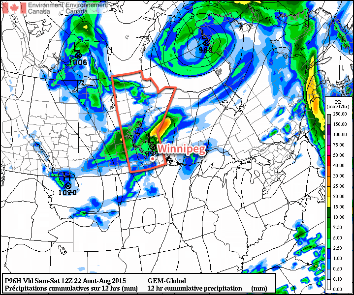 GDPS 12hr. QPF valid through Friday Night