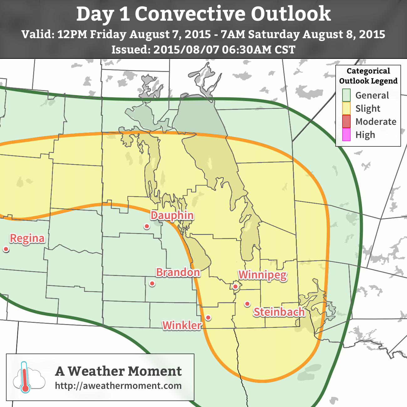 AWM Convective Outlook valid 12PM Friday August 7, 2015 to 7AM Saturday August 8, 2015