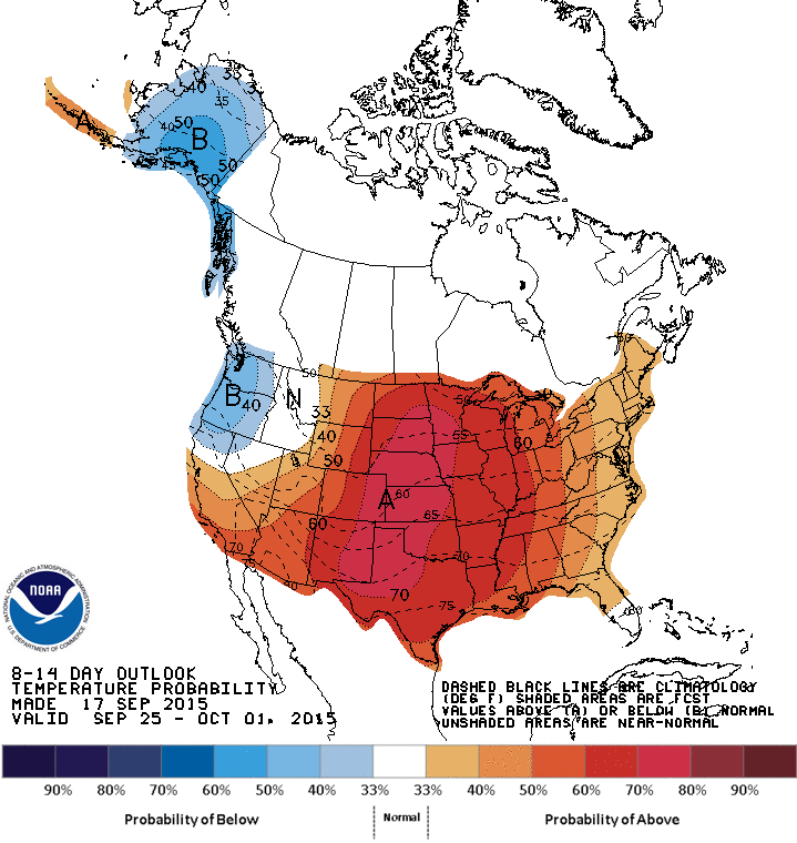 CPC 8-14 Day Outlook - Issued 17 Sept. 2015