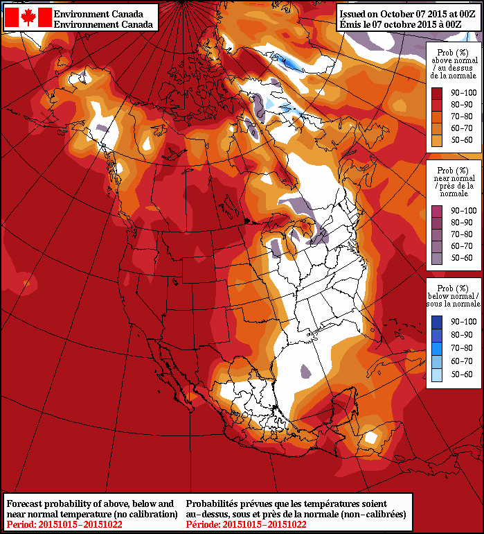 NAEFS 8-14 Day Temperature Anomaly Outlook