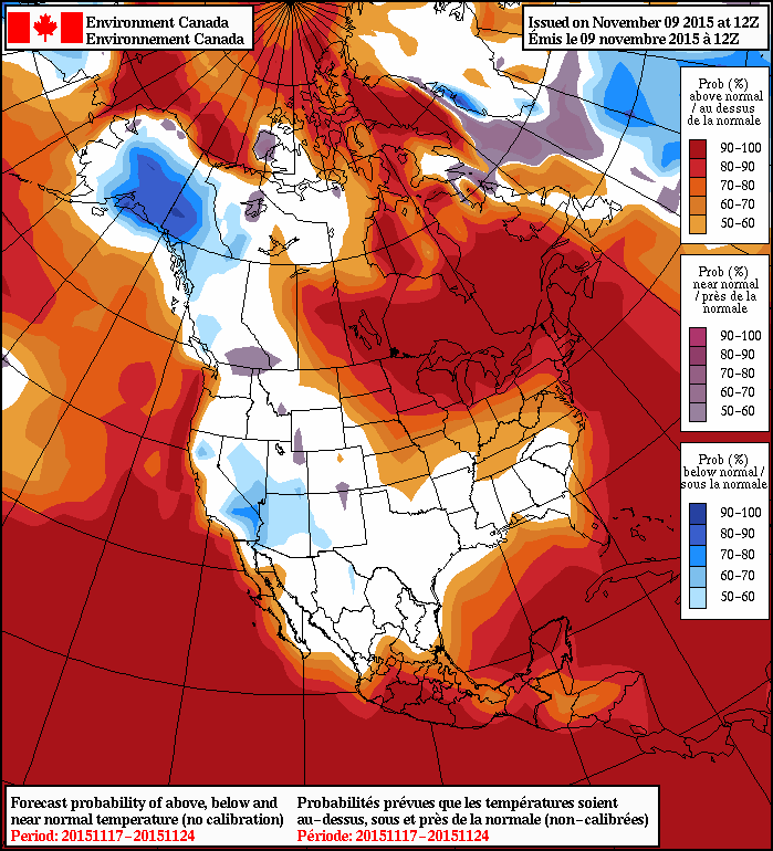 NAEFS 8-14 Day Temperature Anomaly Outlook valid November 17 to November 24, issued 12Z November 9, 2015