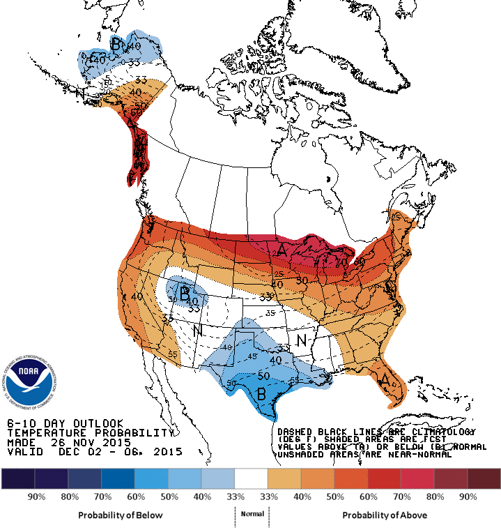 CPC 6-10 Day Temperature Anomaly Forecast