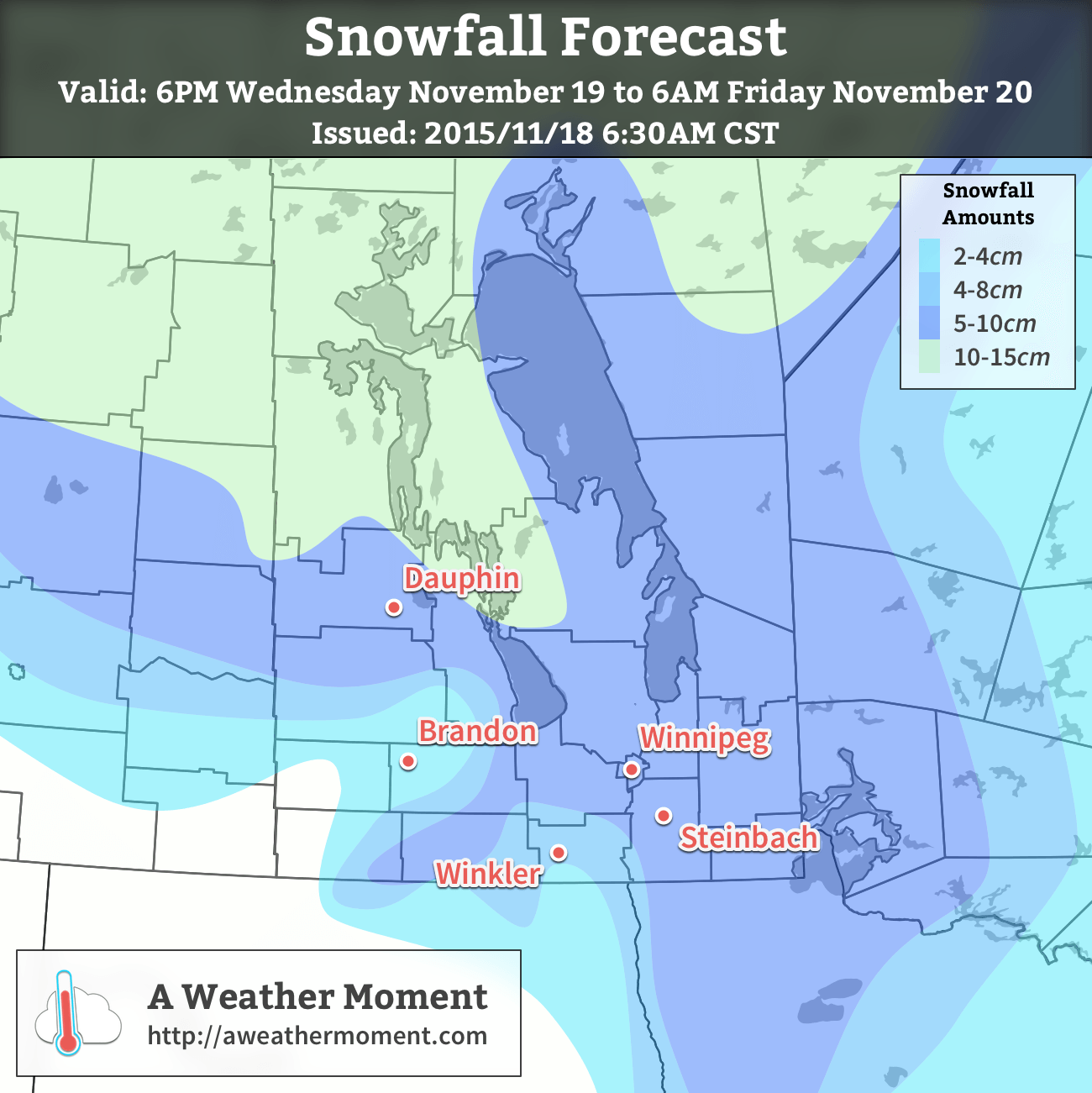 AWM Snowfall Forecast issued November 18, 2015