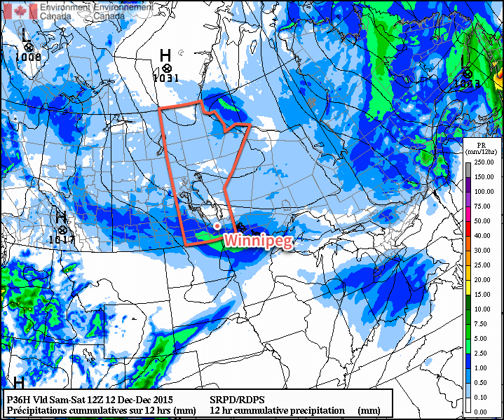 RDPS 12hr. QPF valid 12Z December 12, 2015