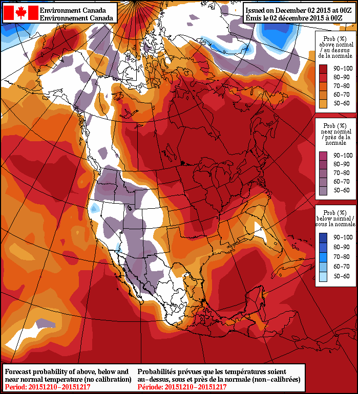NAEFS 8-14 Day Temperature Anomaly Forecast valid December 10 to 17th, 2015