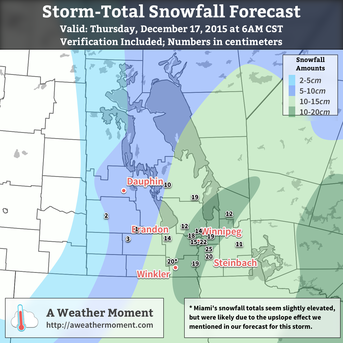 AWM Snowfall Outlook for December 15-17, 2015