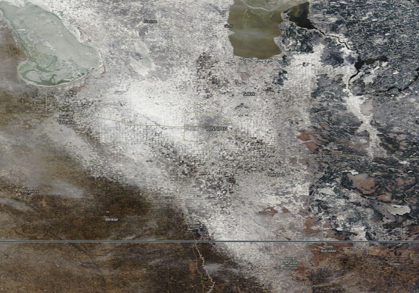 MODIS (Aqua) True Colour Satellite for December 6, 2015