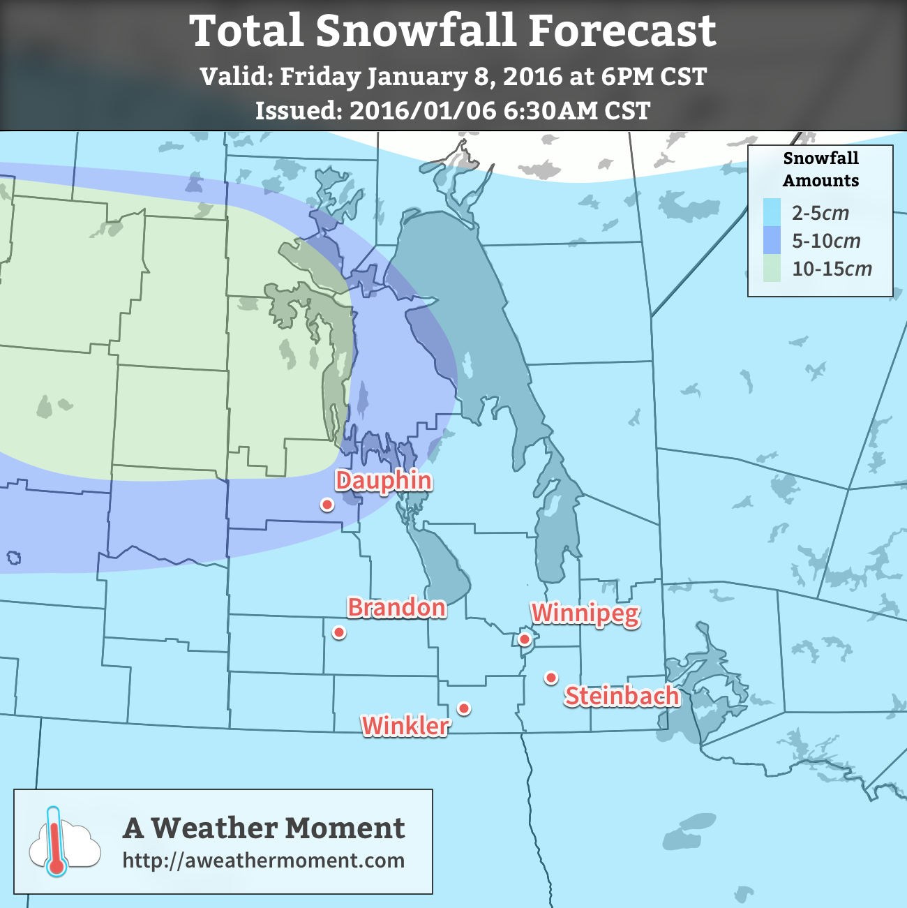 AWM Snowfall Forecast for January 7-8, 2016