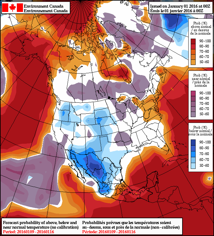 NAEFS 8-14 Day Temperature Anomaly Outlook