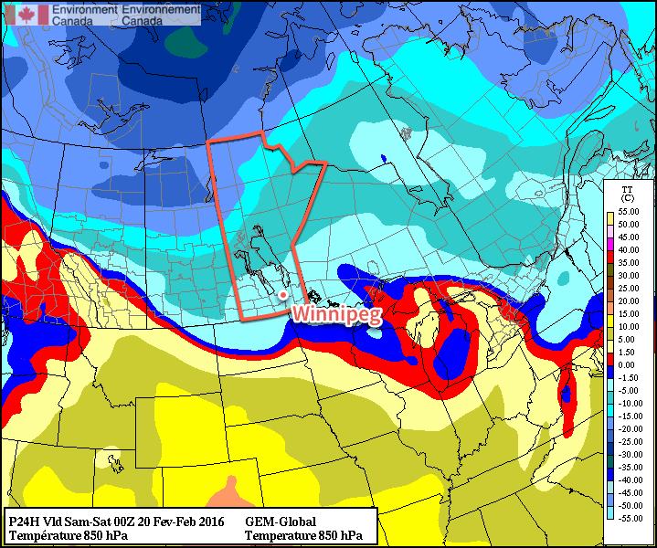 GDPS 850mb Temperature Forecast