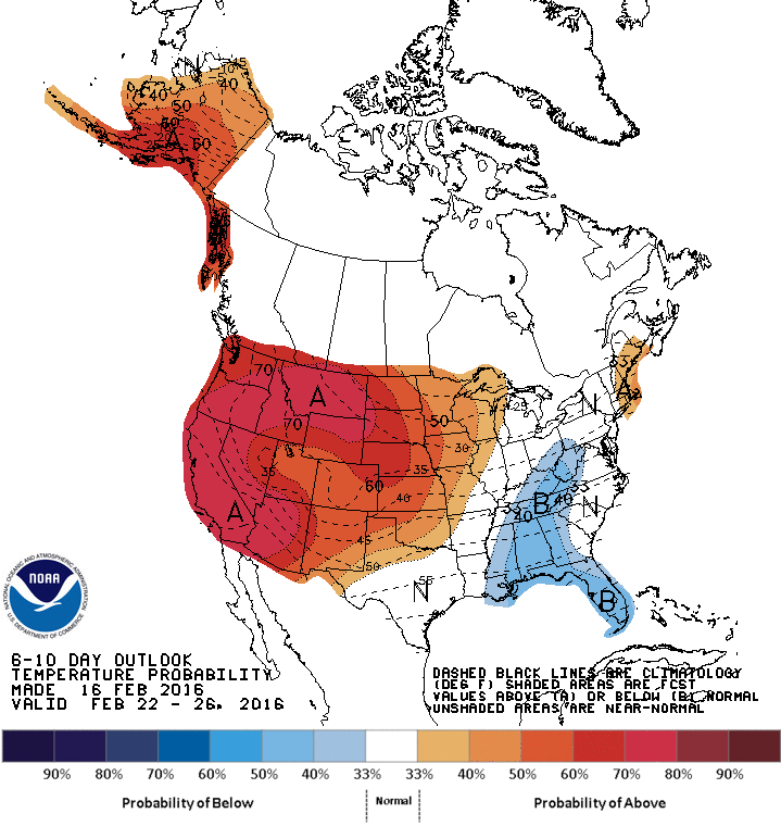 CPC 6-10 Day Temperature Anomaly Outlook