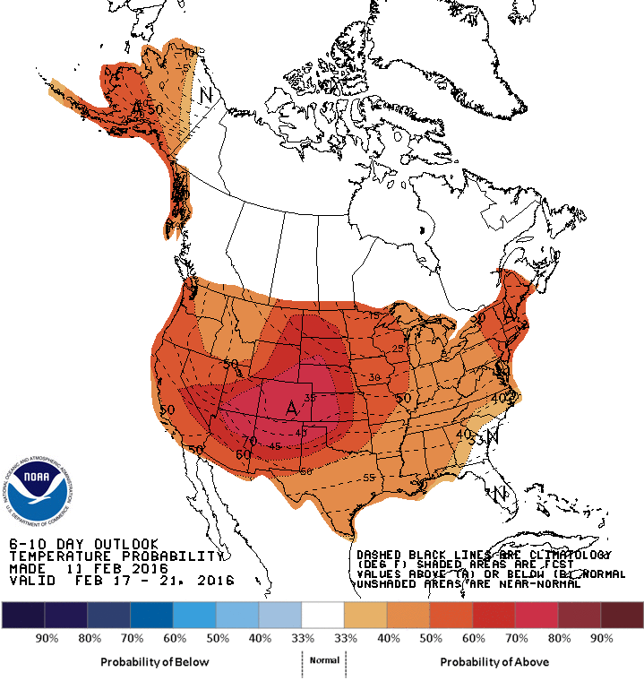 CPC 6-10 Day Temperature Anomaly Forecast