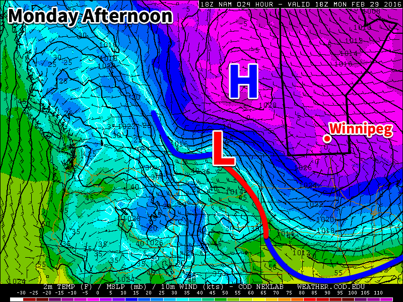 An arctic high pressure system will dominate our weather early this week