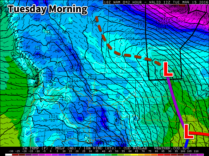 A major low pressure system will affect southern Manitoba this week