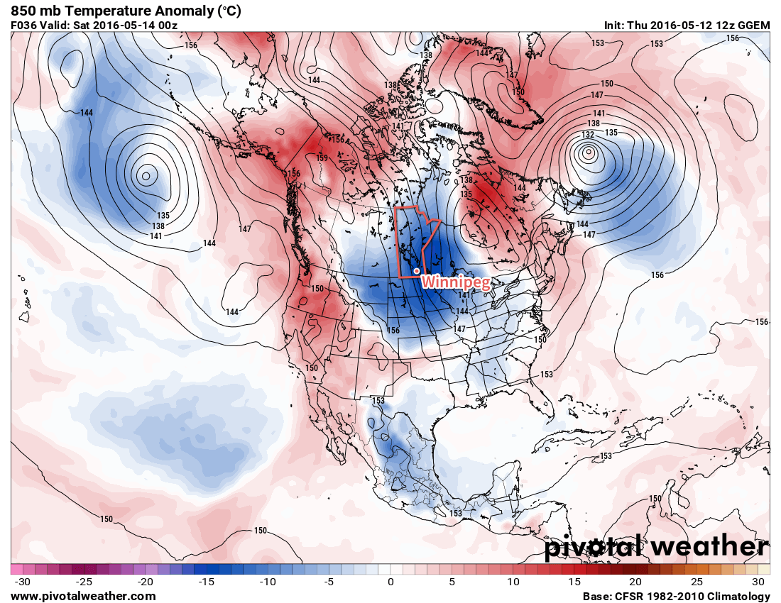 GDPS Forecast 850mb Temperature Anomaly