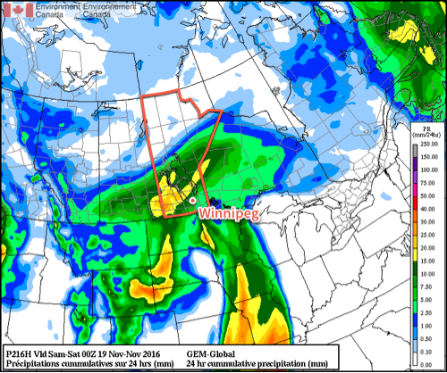 This history of forecast precipitation for Friday's Colorado Low shows how the GDPS model has developed consistency only in the last day and a half.