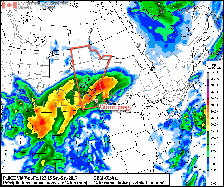 GDPS 24hr. QPF Forecast valid 12Z Friday September 15, 2017