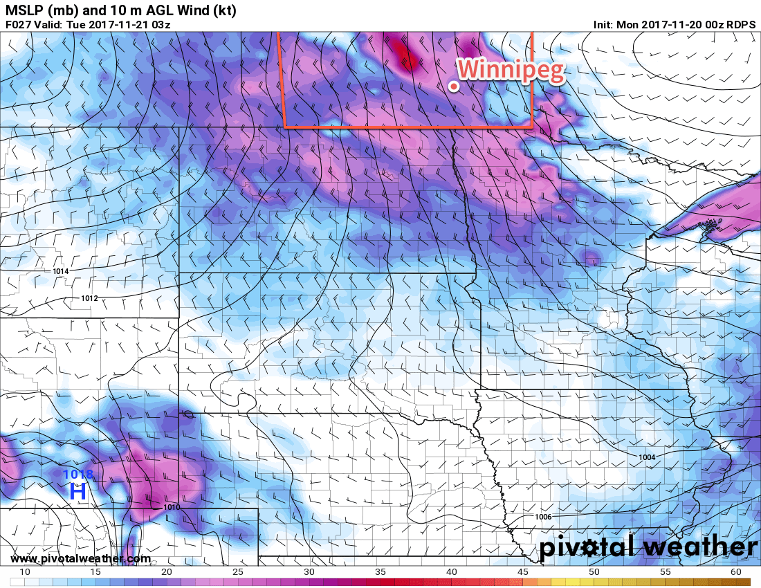 RPDS 10m Wind Forecast valid 03Z Tuesday November 21, 2017