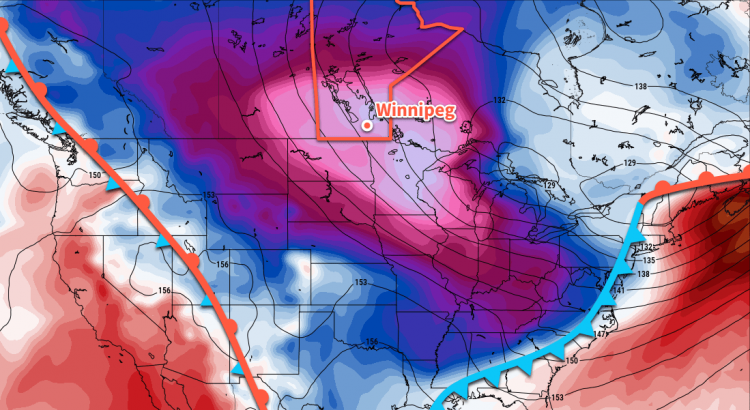 GDPS Forecast 850mb Temperature Anomaly valid 12Z December 25, 2017