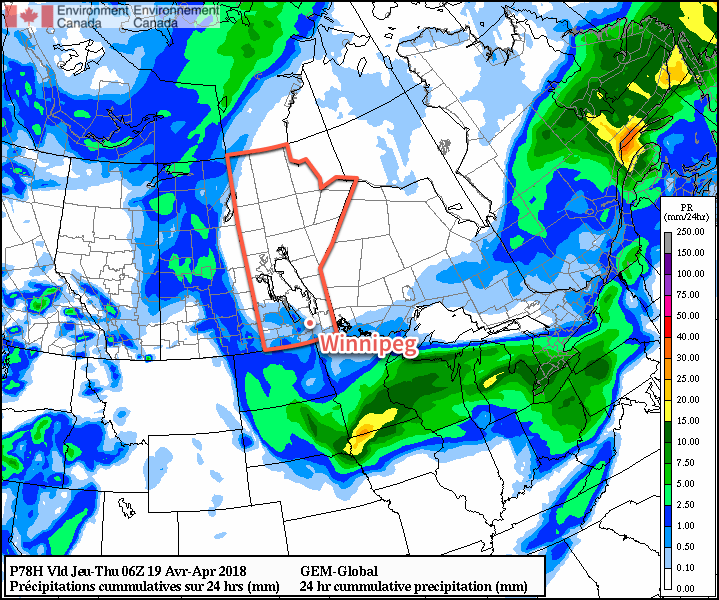 RDPS 24hr. QPF valid 06Z Thrusday April 19, 2018