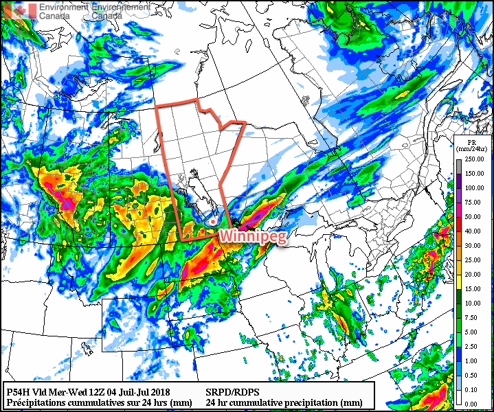 Plenty of unsettled weather will be around, but will Winnipeg manage to escape it? Multiple disturbances passing to the southeast and west will graze the city.