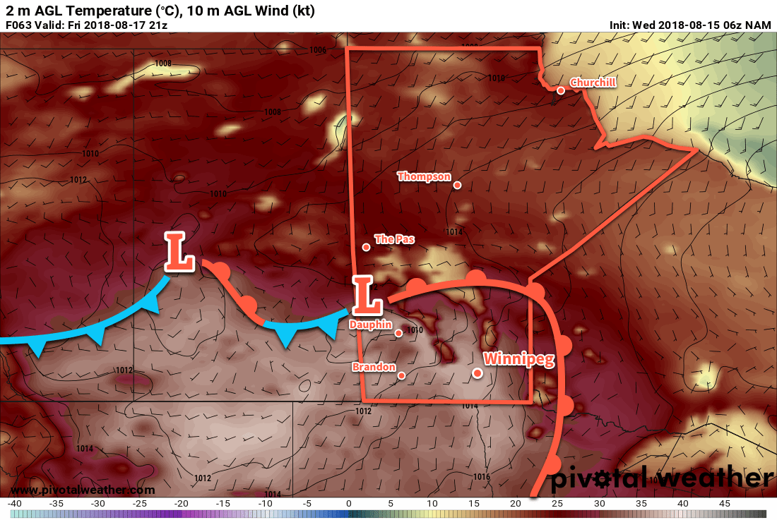 Hot conditions will be back in place across the southern Prairies on Friday