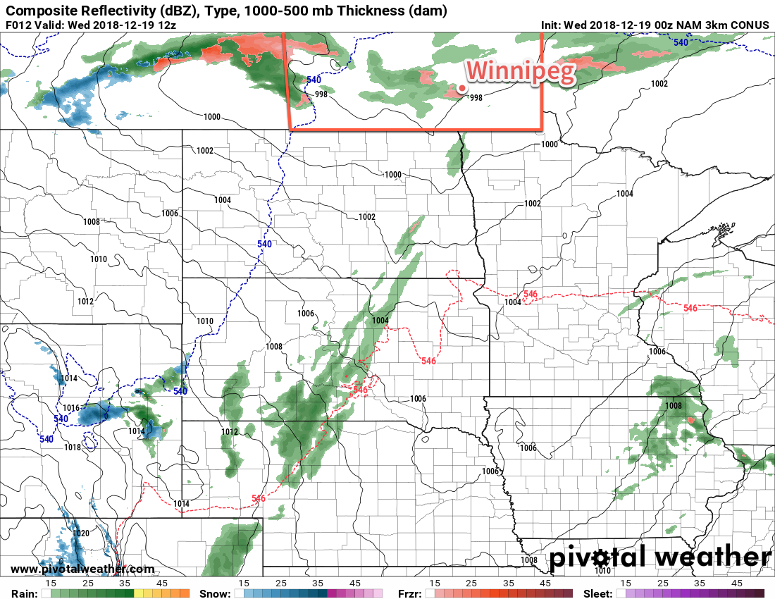 Freezing rain is possible over the Red River Valley early this morning.