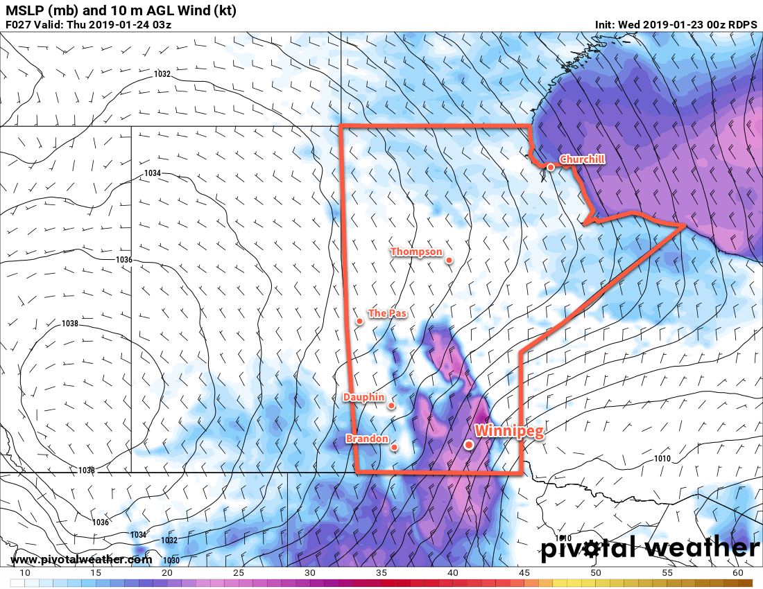 Moderate north-northwest winds will bring widespread blowing snow to much of the Red River Valley on Wednesday evening.