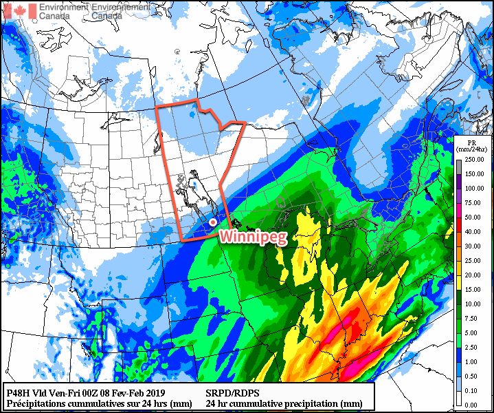 Southern Manitoba will be grazed by more snow overnight Wednesday into Thursday.