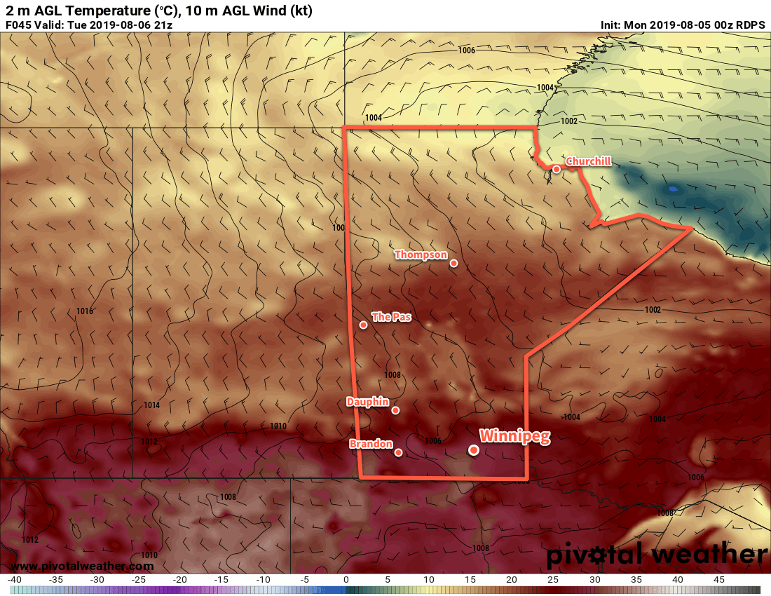 Tuesday will bring one more day of hot weather before a cold front ushes in a seasonably cool air mass from the north.