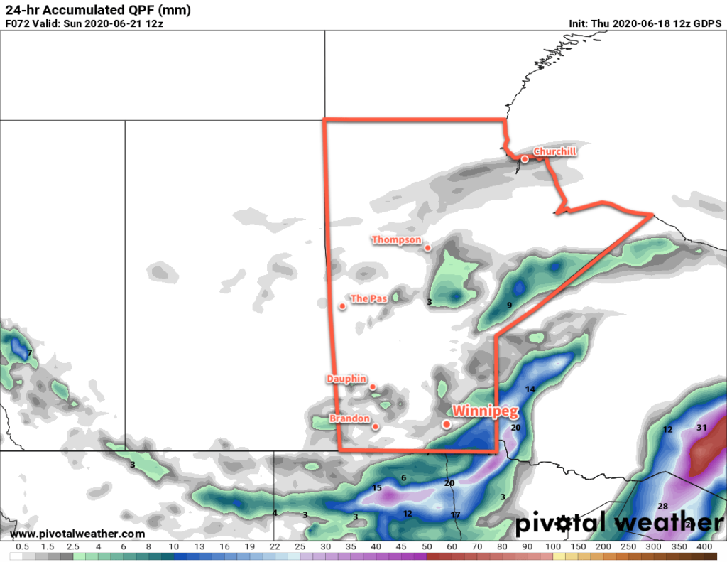 GDPS 24hr. QPF valid 12Z Sunday June 21, 2020