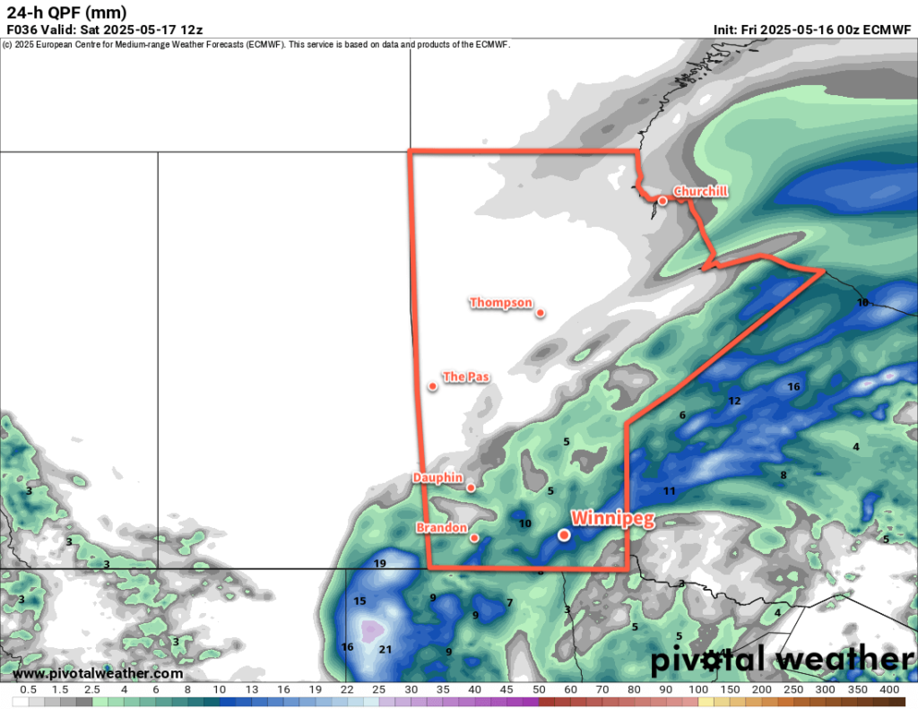 ECMWF 24-hour Precipitation Accumulation valid 12Z Saturday May 17, 2025