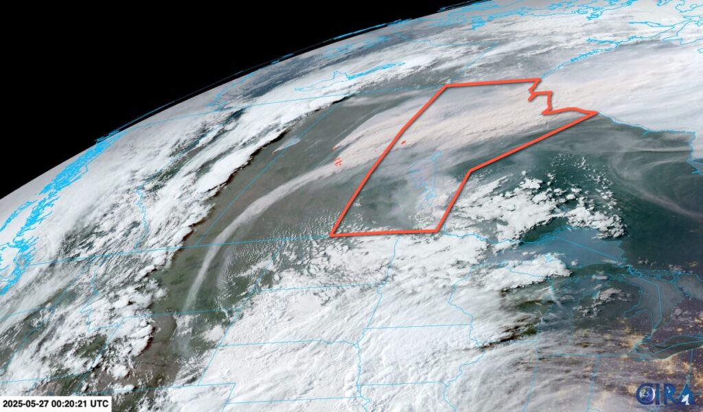 GOES-E GeoFire RGB Satellite Imagery valid 00:20Z Tuesday May 26, 2025